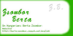 zsombor berta business card